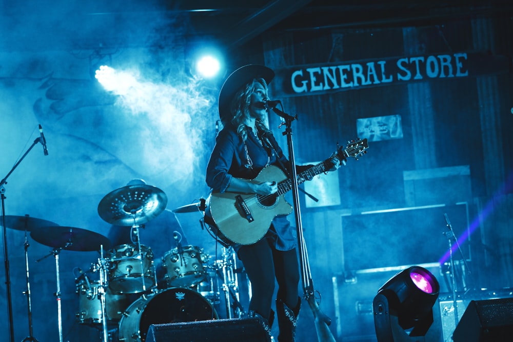 woman performing on stage