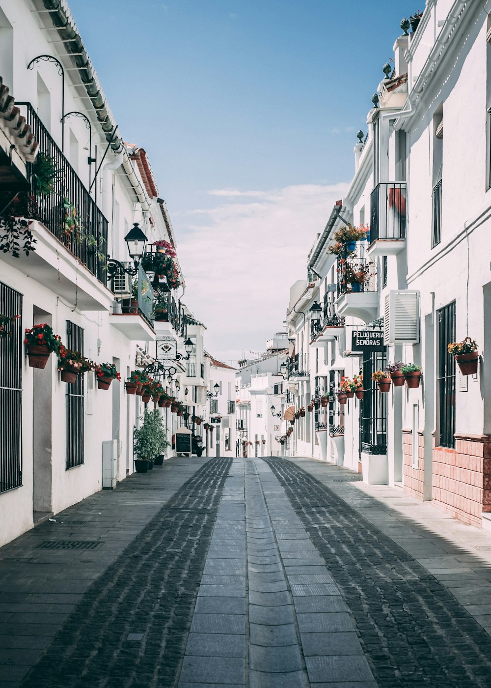 Edificios de hormigón blanco