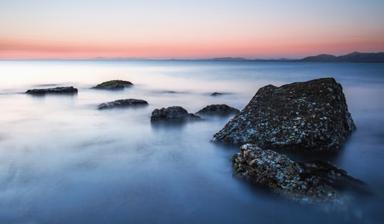 mountain peaks surrounded with clouds in Yantai China