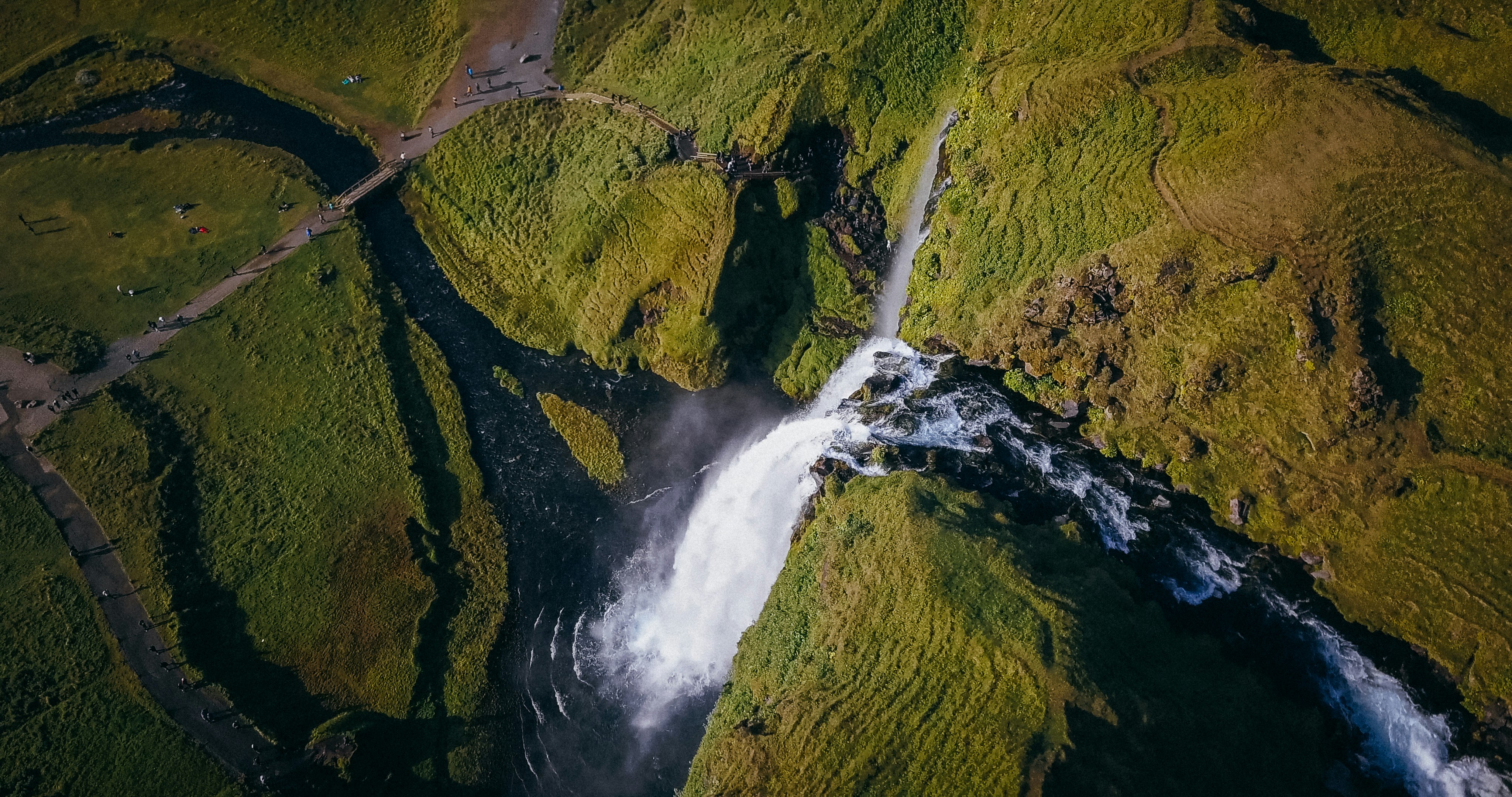 waterfalls aerial photography