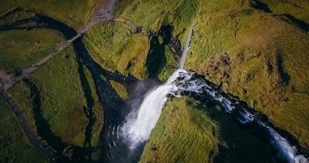 waterfalls aerial photography