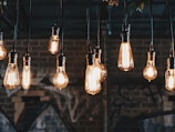 lighted vintage light bulbs