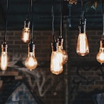 lighted vintage light bulbs