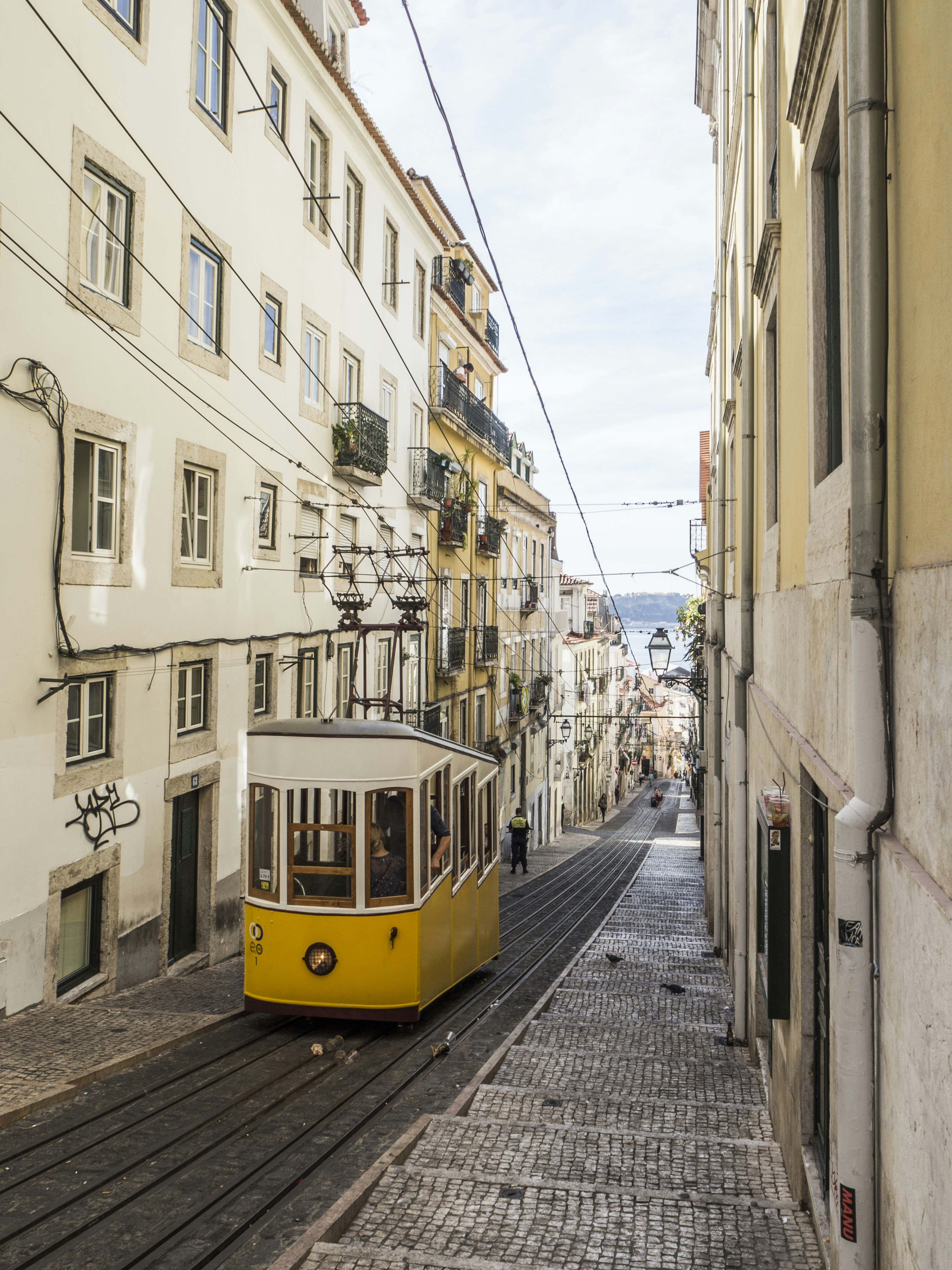 The hillsides that Lisbon is built upon offer an incredible view from various points of the narrow streets. No matter which corner you turn, you won’t be dissapointed. This is the view from the tracks of the Elevador da Bica, a cable car that was established in 1892.