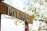 Mr and Mrs signage