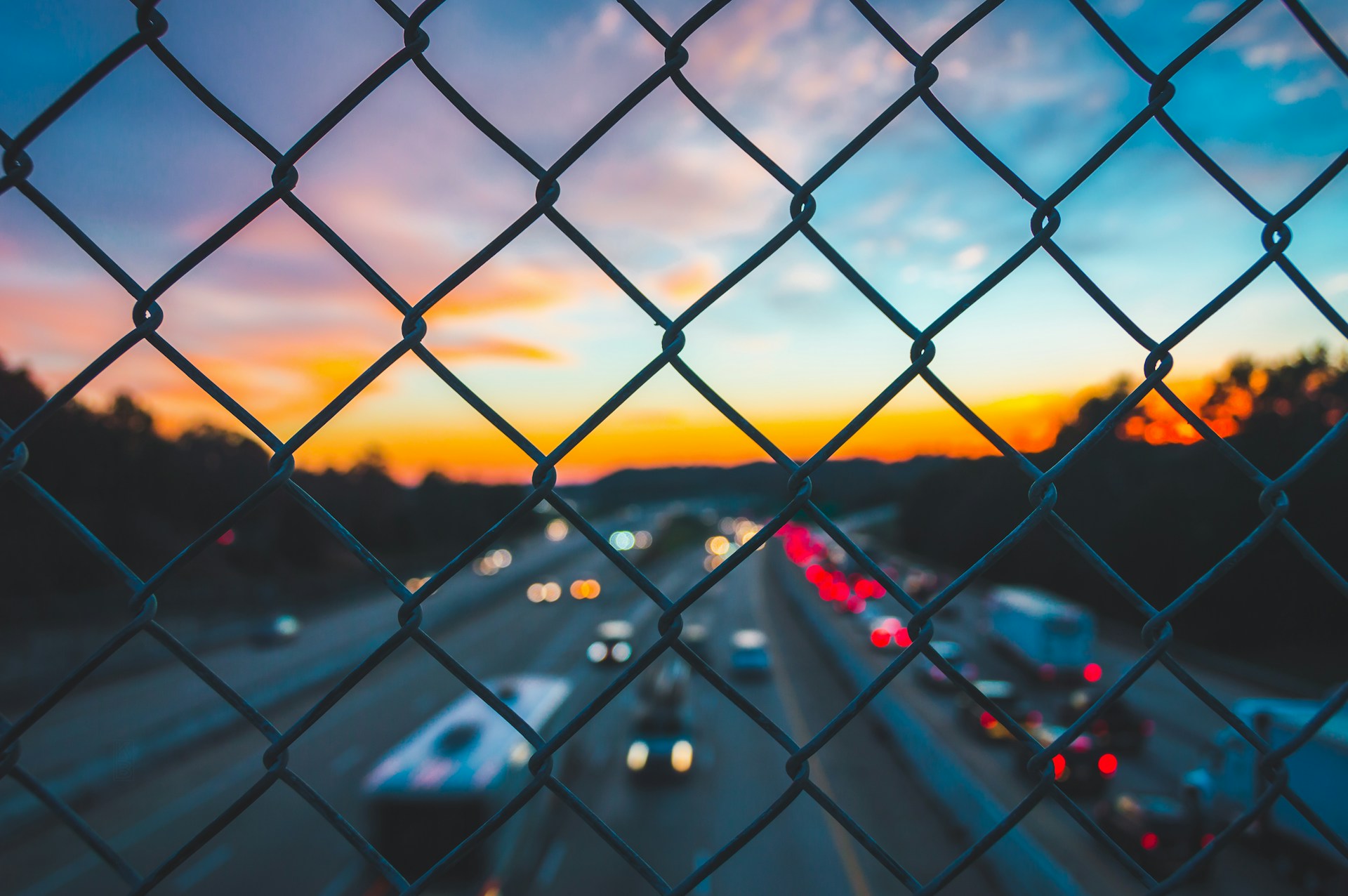 landscape photography of gray grills
