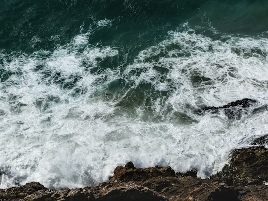 sea waves crashing on rock in Otago New Zealand