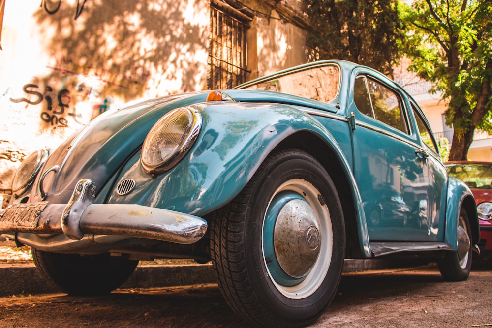 teal Volkswagen Beetle