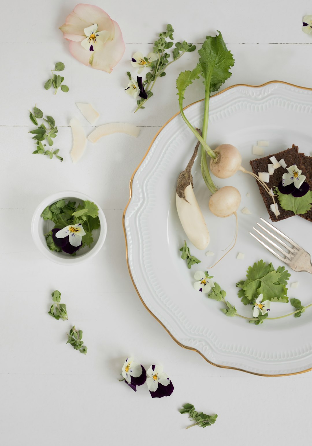 sliced vegetable on white plate