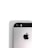 A close-up view of the back of a silver smartphone, featuring a camera lens, flash, and the iconic apple logo. The upper portion of the phone contains a black strip that houses the camera and flash components, while the rest of the body is metallic.
