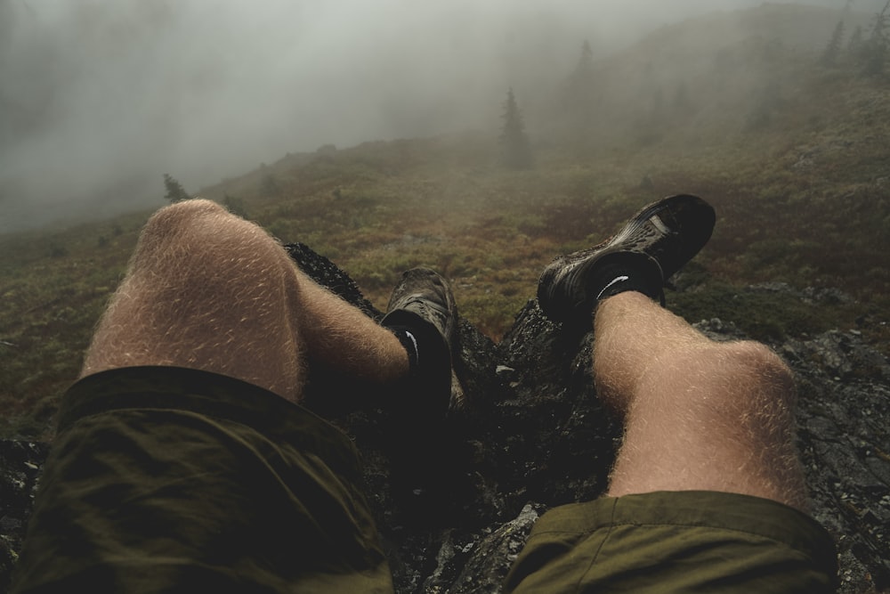 man with brown shorts