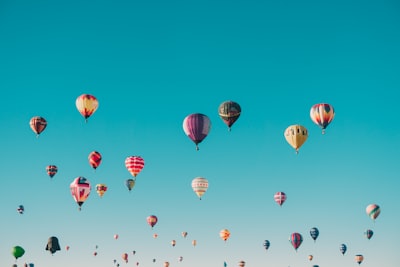 assorted-color hot air balloons during daytime hot air balloon google meet background
