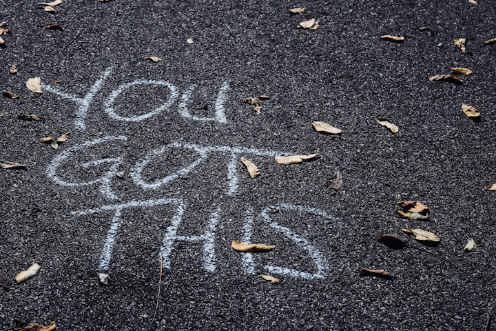 you got this chalk message on asphalt