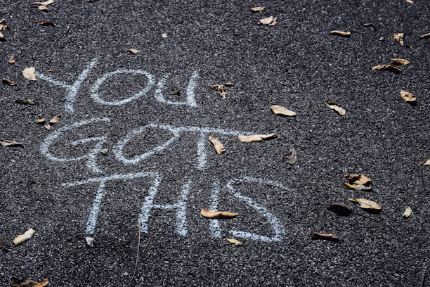 you got this chalk message on asphalt