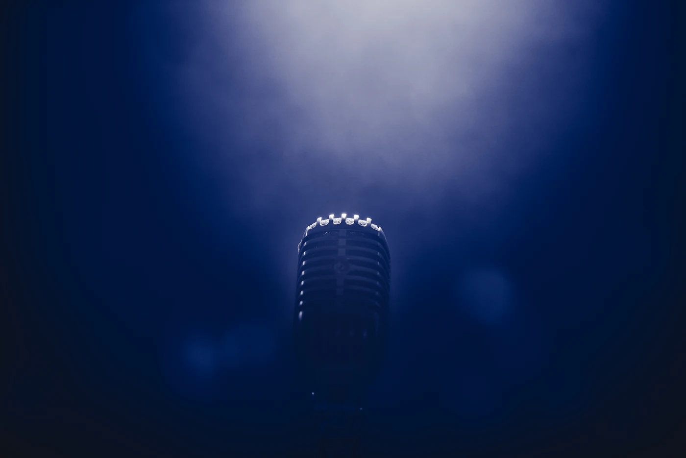 Low light stage microphone photography