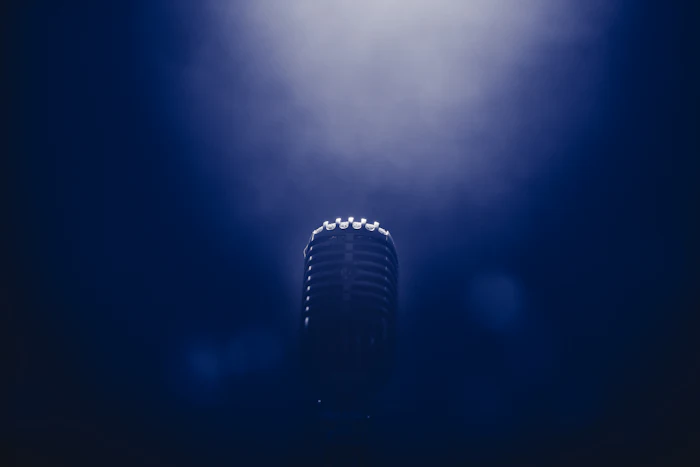 Low light stage microphone photography