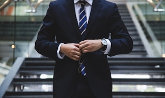 person standing near the stairs