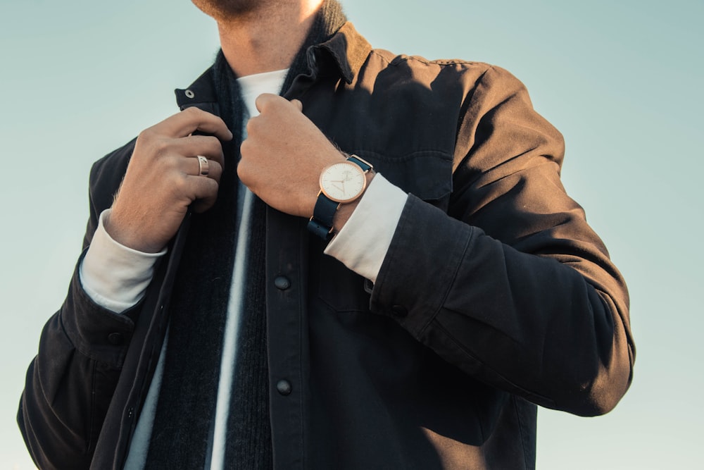 men's black dress shirt