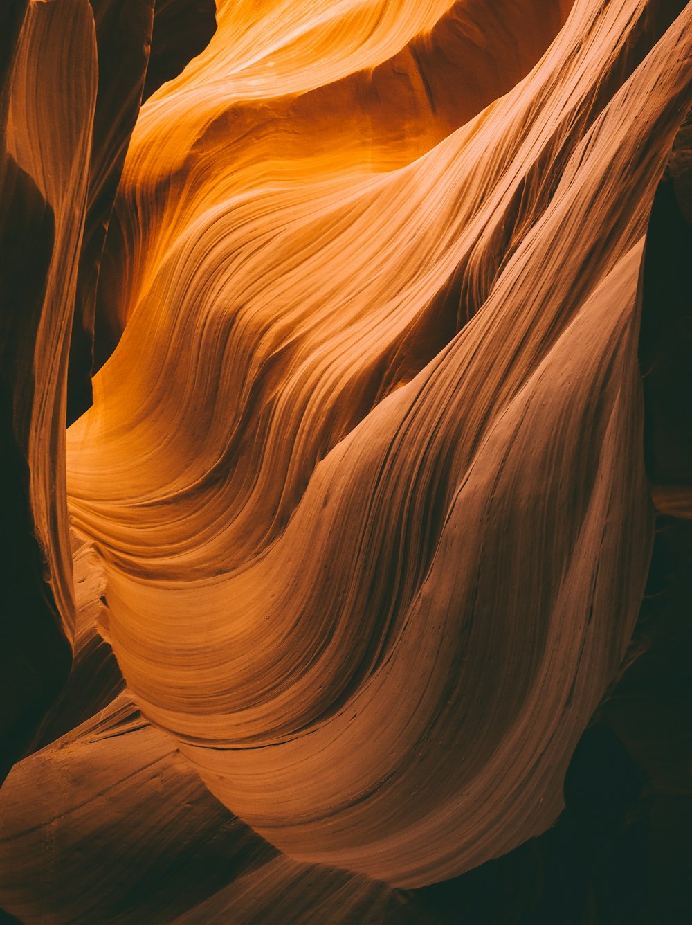 a close up of a rock formation in the desert