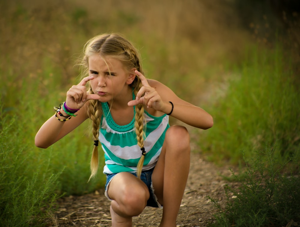 girl on grass field