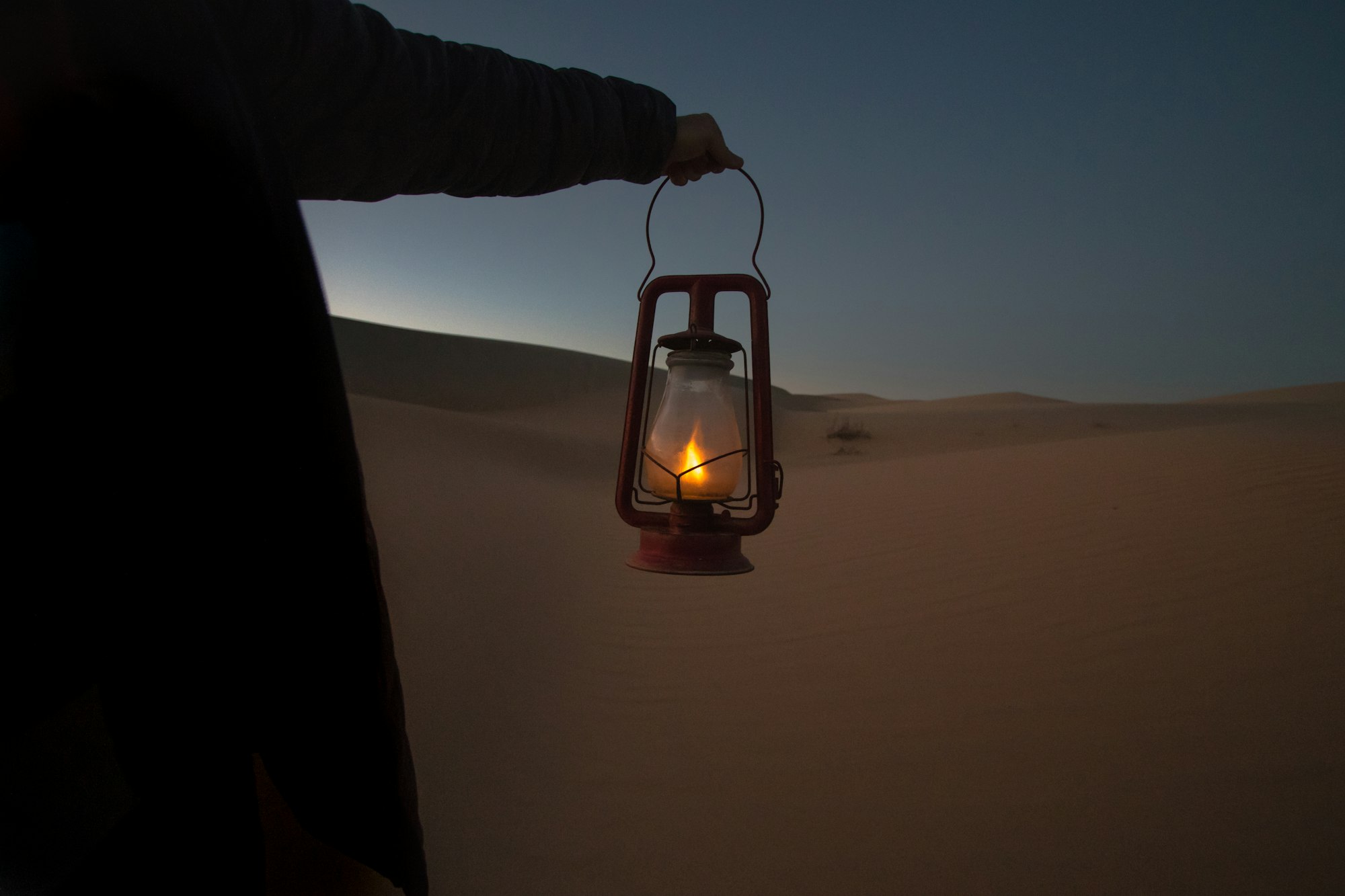 Trying a new way of lighting my way through the sand dunes at night