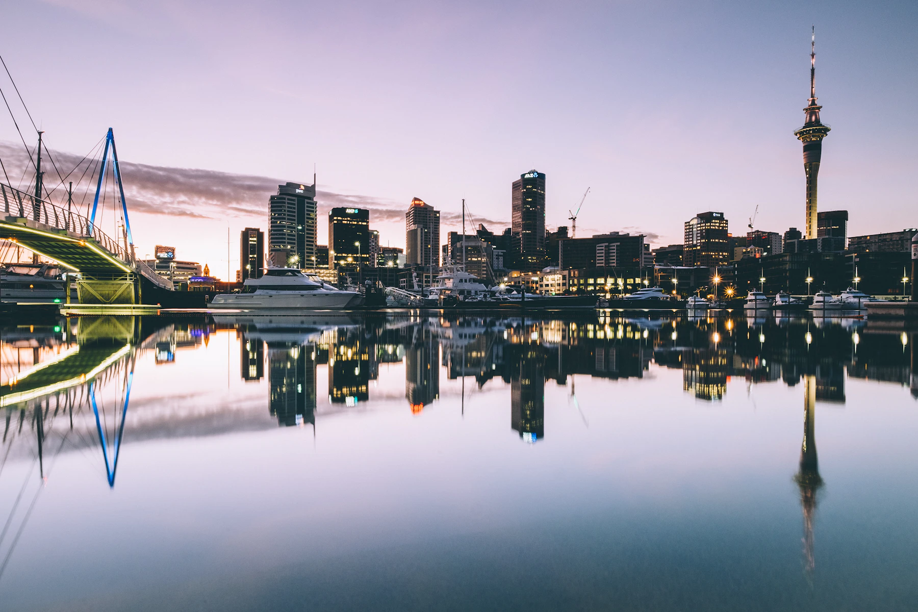 Auckland city skyline with the Sky Tower — New Zealand's largest city