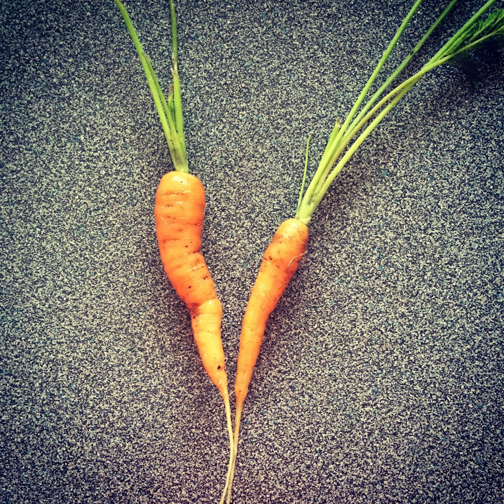 orange carrot on black marble table