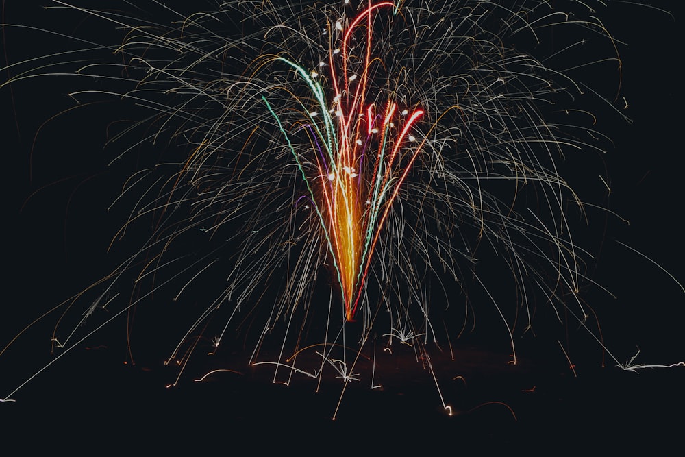 firecrackers photo during nighttime