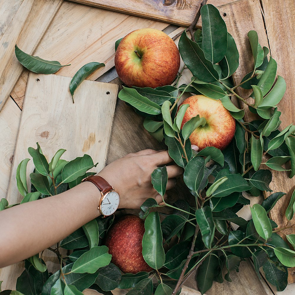 dos frutos rojos de manzana