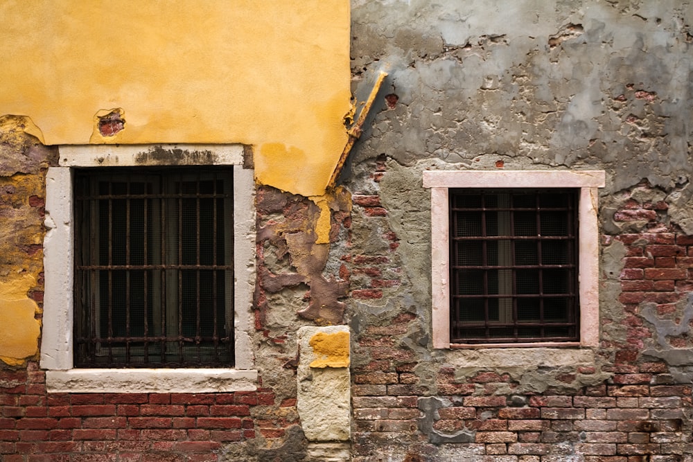 two black steel window grills