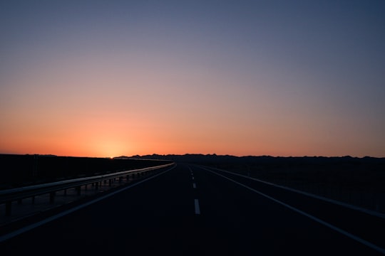 view of empty road during sunset in Inner Mongolia China