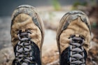 brown-and-black leather hiking shoes
