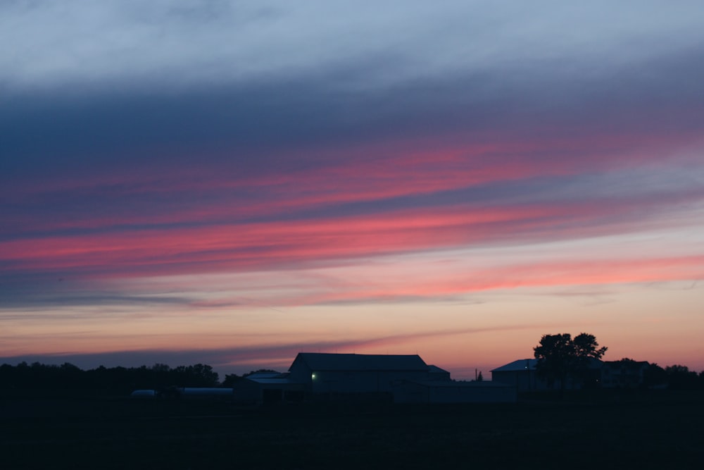 silhouette of house photography