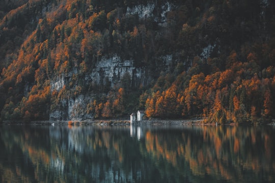 photo of mountain with body of water in Klöntalersee Switzerland