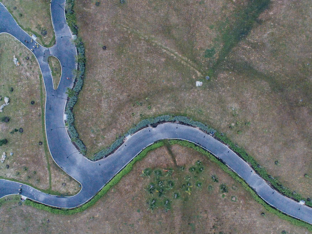 aerial view of road