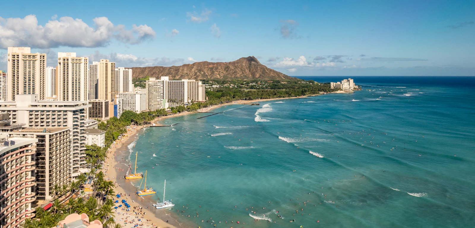 Honolulu coastline and Waikiki representing Oahu Hawaii