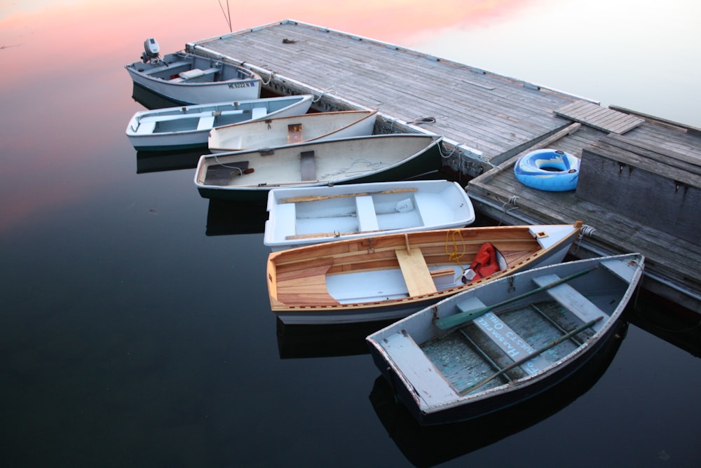 several boats on dock