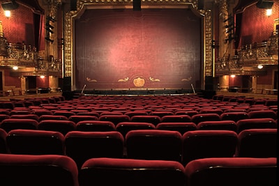 Intimate theater with stage lighting
