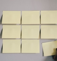 six white sticky notes