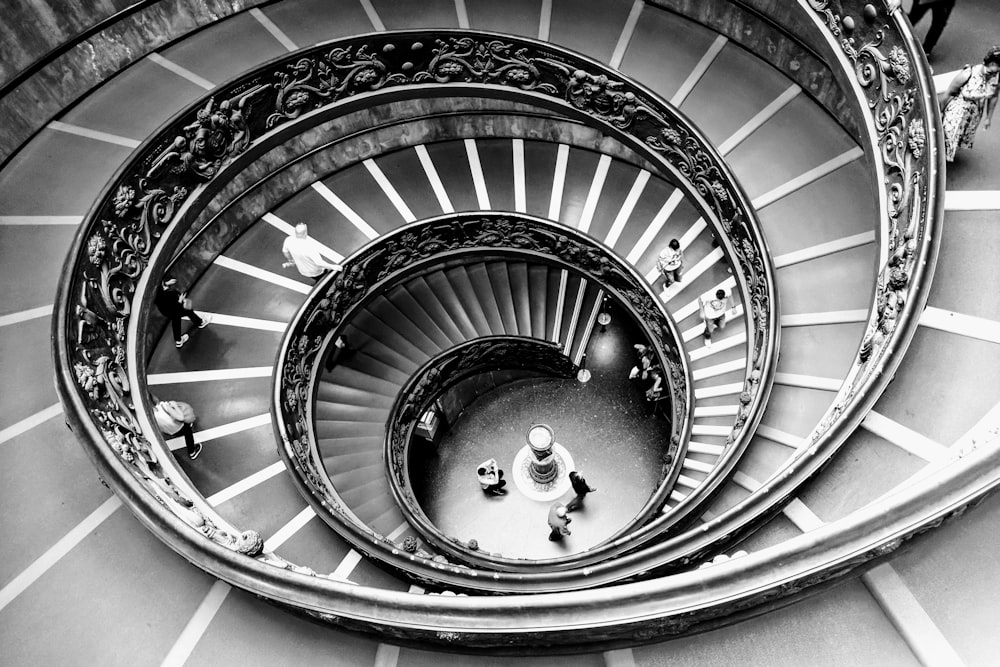 aerial view of spiral stair