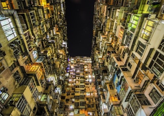 worms eye view of building