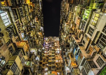 worms eye view of building