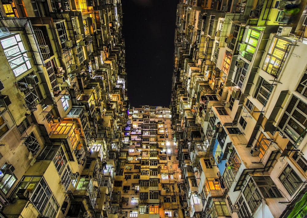 Vue de l’œil des vers du bâtiment