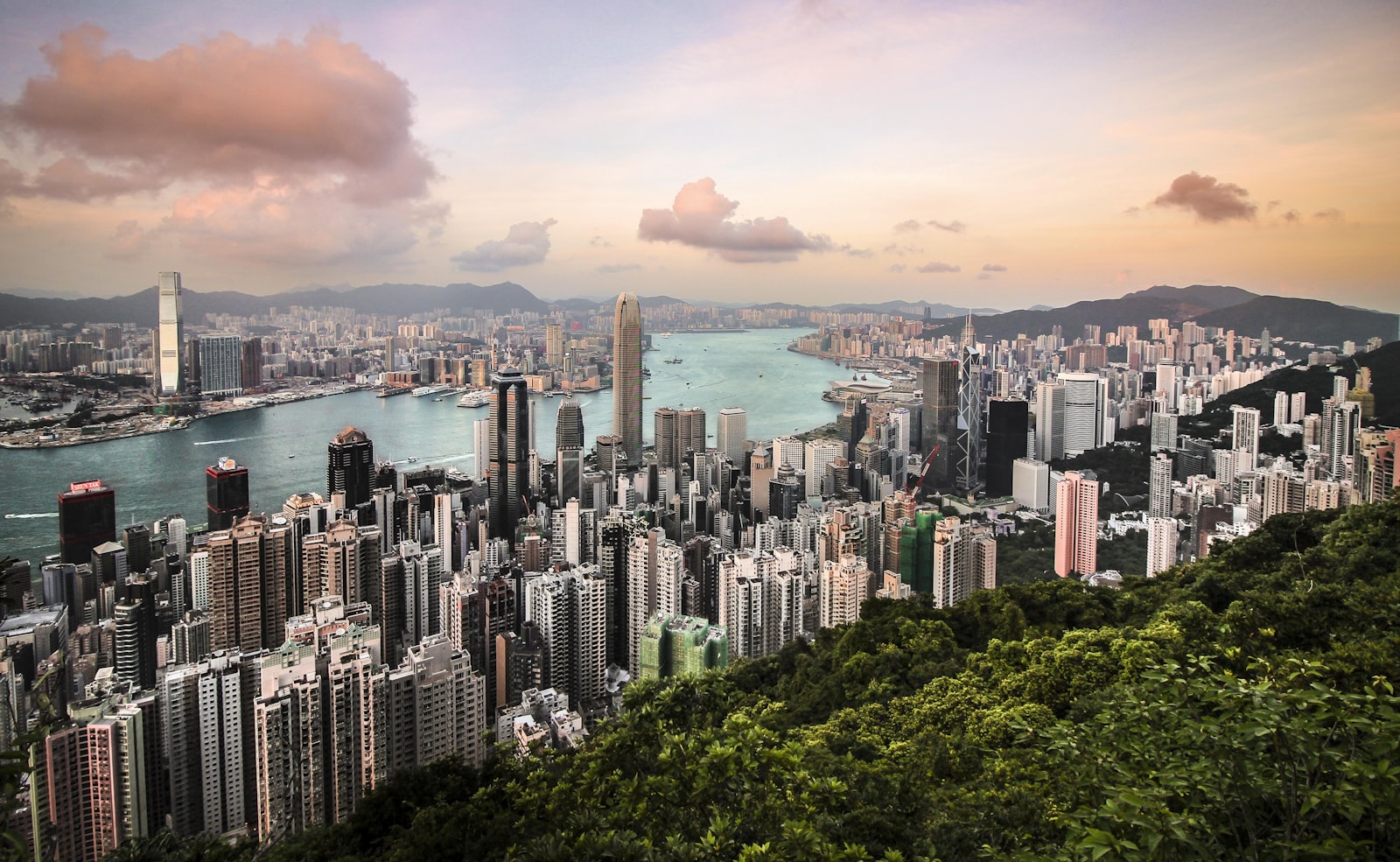 Hong Kong skyline at dusk
