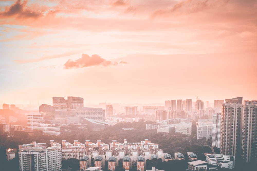 city during sunset