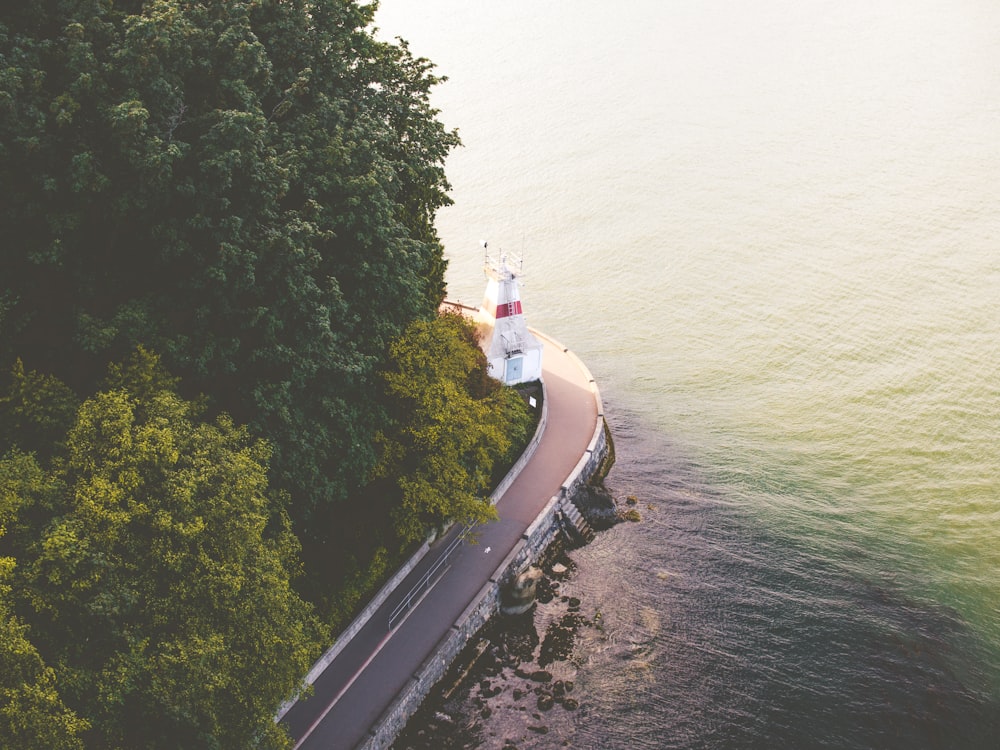 aerial photography of road