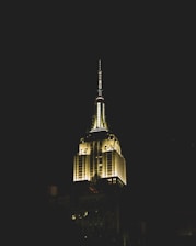 A striking night view of Burj Khalifa illuminated against a black sky.