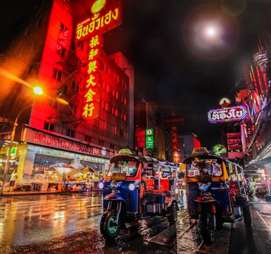 two auto rickshaw on the street