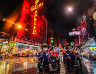 two auto rickshaw on the street