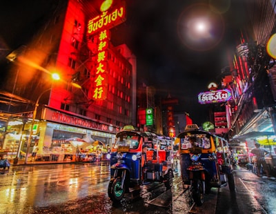 two auto rickshaw on the street